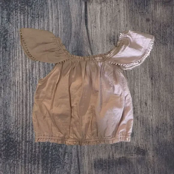 Abercrombie & Fitch Ruffle Poplin Top Womens Size Medium - Picture 2 of 4